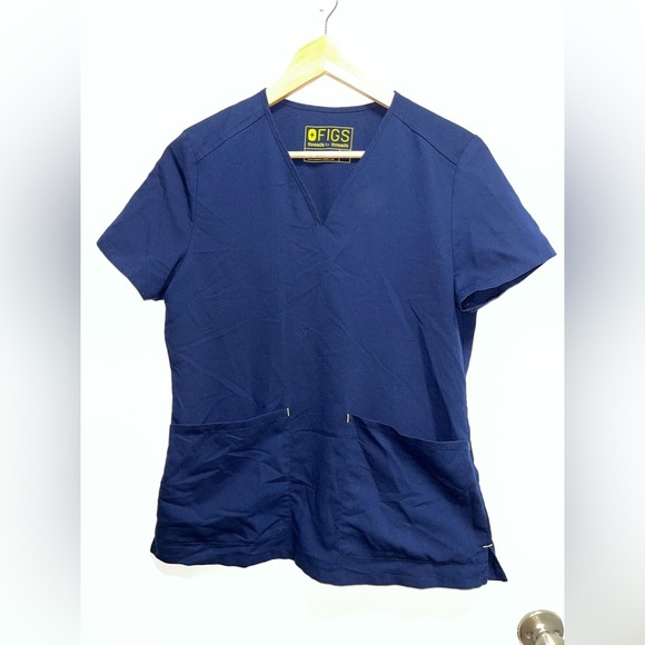 Figs Tops - FIGS Women’s Scrub Top Navy Threads for Threads Size XS